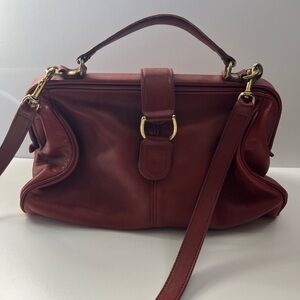 Vintage Coach Red Hudson Doctor Leather Satchel